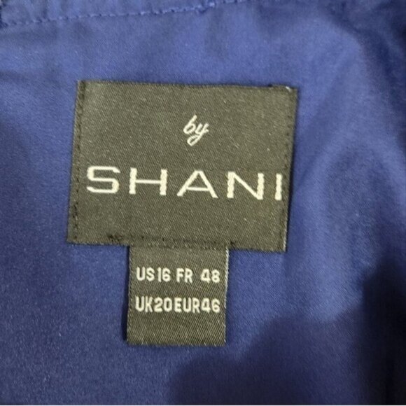 Shani Lace Asymmetrical Sharkbite Hem Midi Blue Women Size 16 - Picture 6 of 7